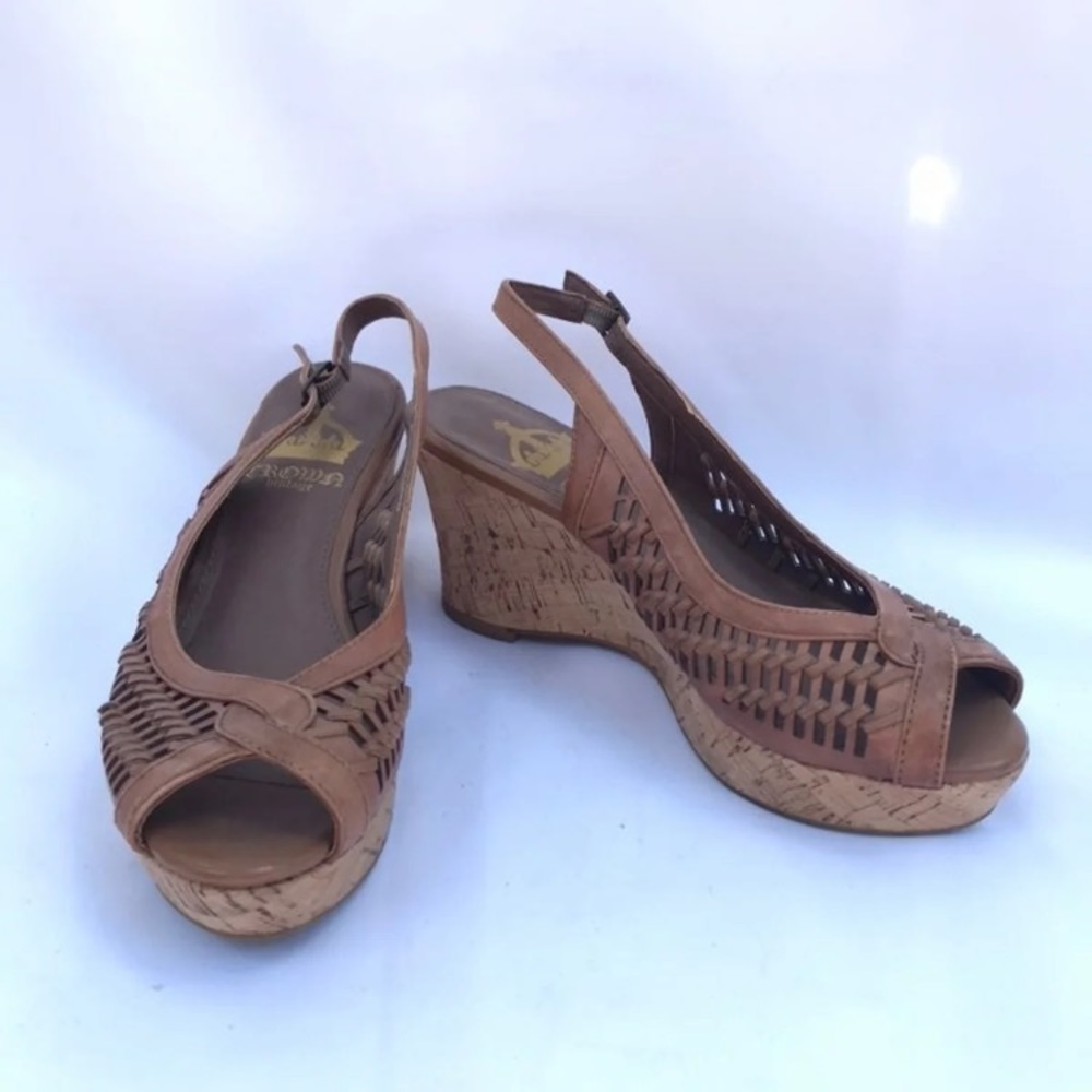 Leather wedges size 8-like new!